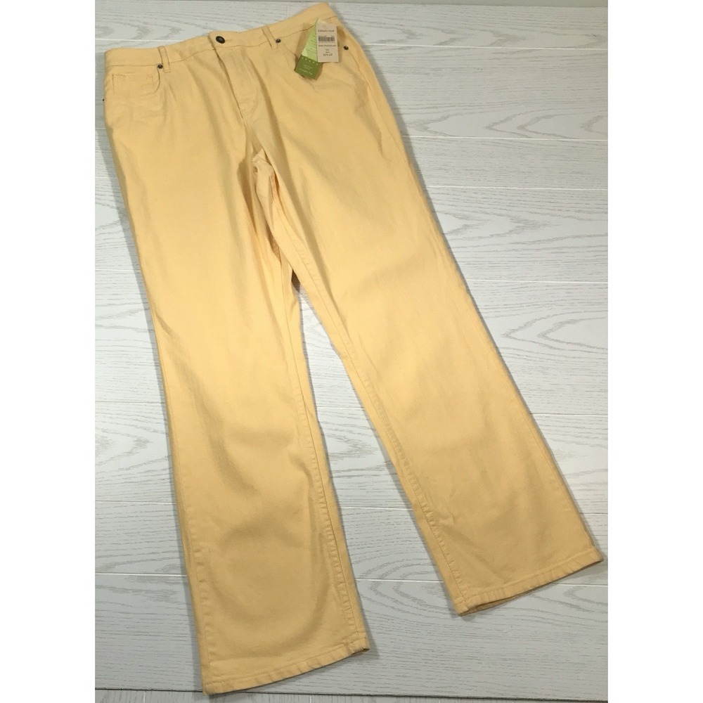 Coldwater Creek Shape Me Jeans Women 16 Yellow Denim High Rise 5 Pocket New